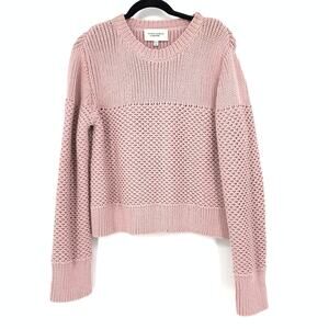 Public School Cony Sweater Women's Size Medium Pink Chunky Knit Crew Neck